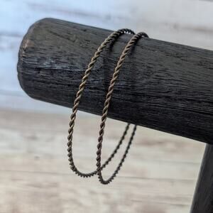 Vintage Bracelet Set of 2 Bronzey Brown Twist Design Bangles